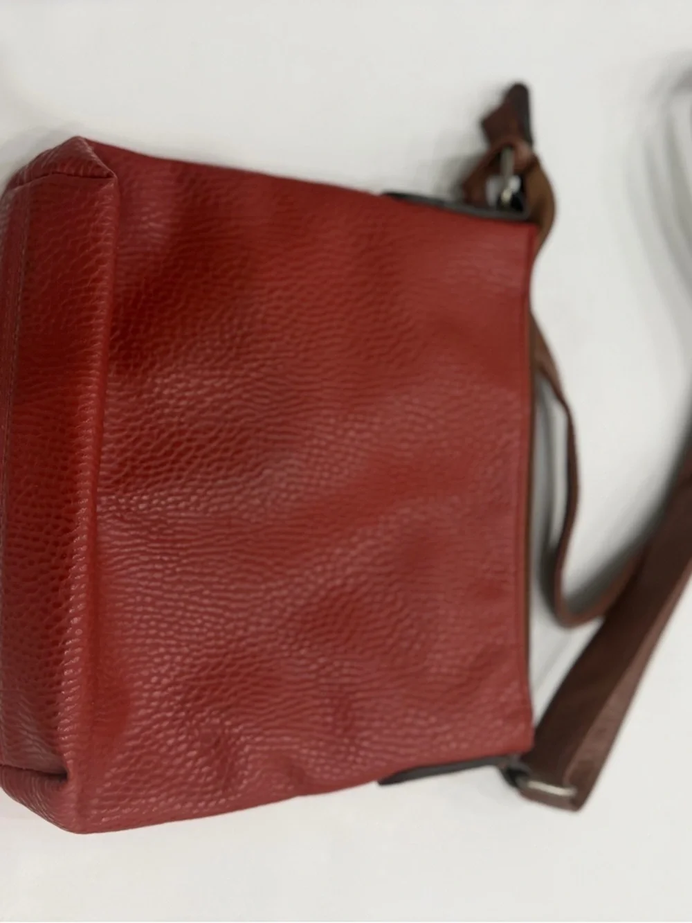 STYLE & CO Red Crossbody Bag Belt Detail Faux Leather Chic Everyday